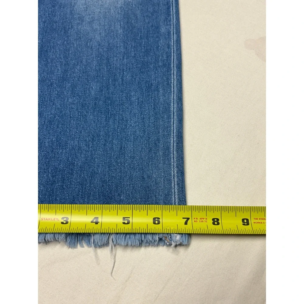 Frame Denim Le High Straight Jeans Opus Blue Raw Hem LHSTRB969 Womens Size 26X26